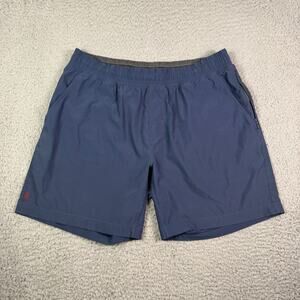 Rhone Shorts Mens L Navy Blue Mako Linerless Gym Drawstring 7" Stretch 100010